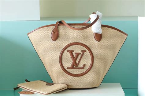 lv raffia bag.